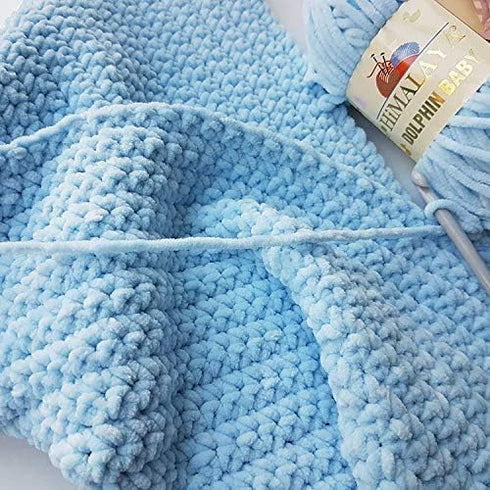 2 Pack/Skeins Himalaya Dolphin Baby, Each Skein 100 Gr/3,5 oz, 120 mt/ 132 yd, Super Bulky Yarn, Blanket Yarn, Velvet Yarn, Knitting Yarn, Amiguru...